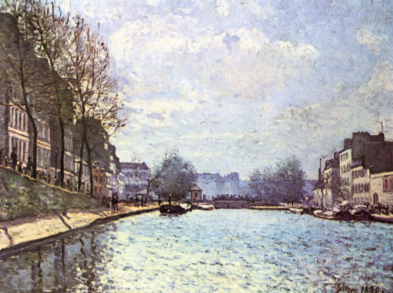 Udsigt over Saint Martin -kanalen i Paris af Alfred Sisley