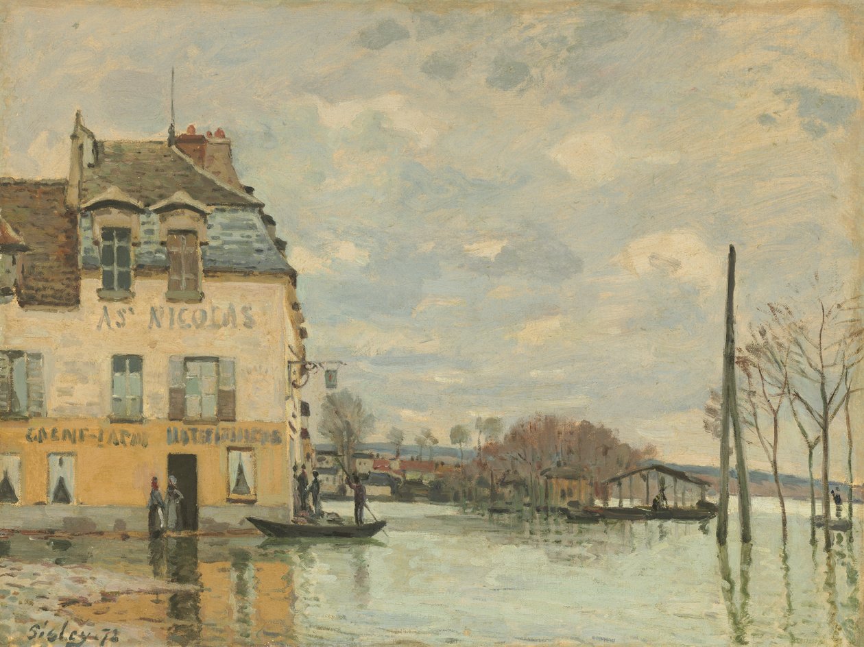 Oversvømmelse ved Port-Marly, 1872 af Alfred Sisley