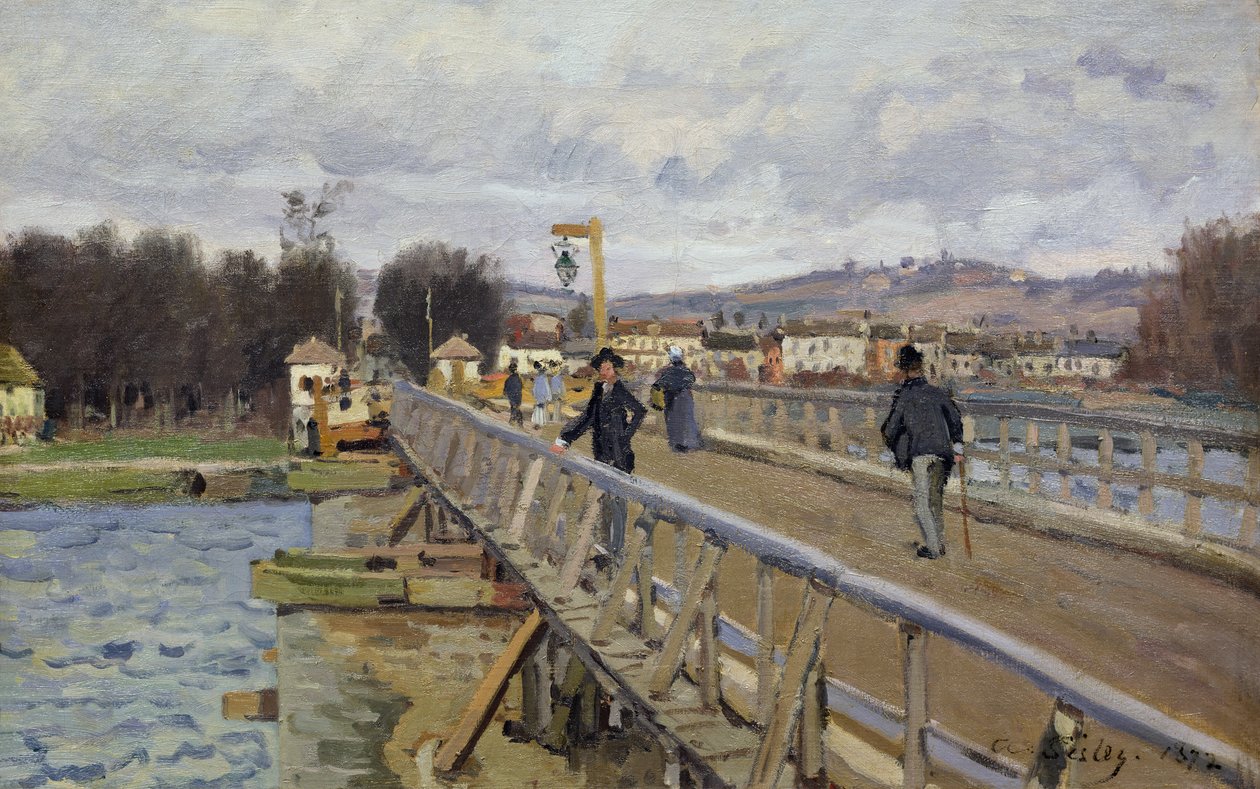 Fodgængerbro ved Argenteuil, 1872 af Alfred Sisley