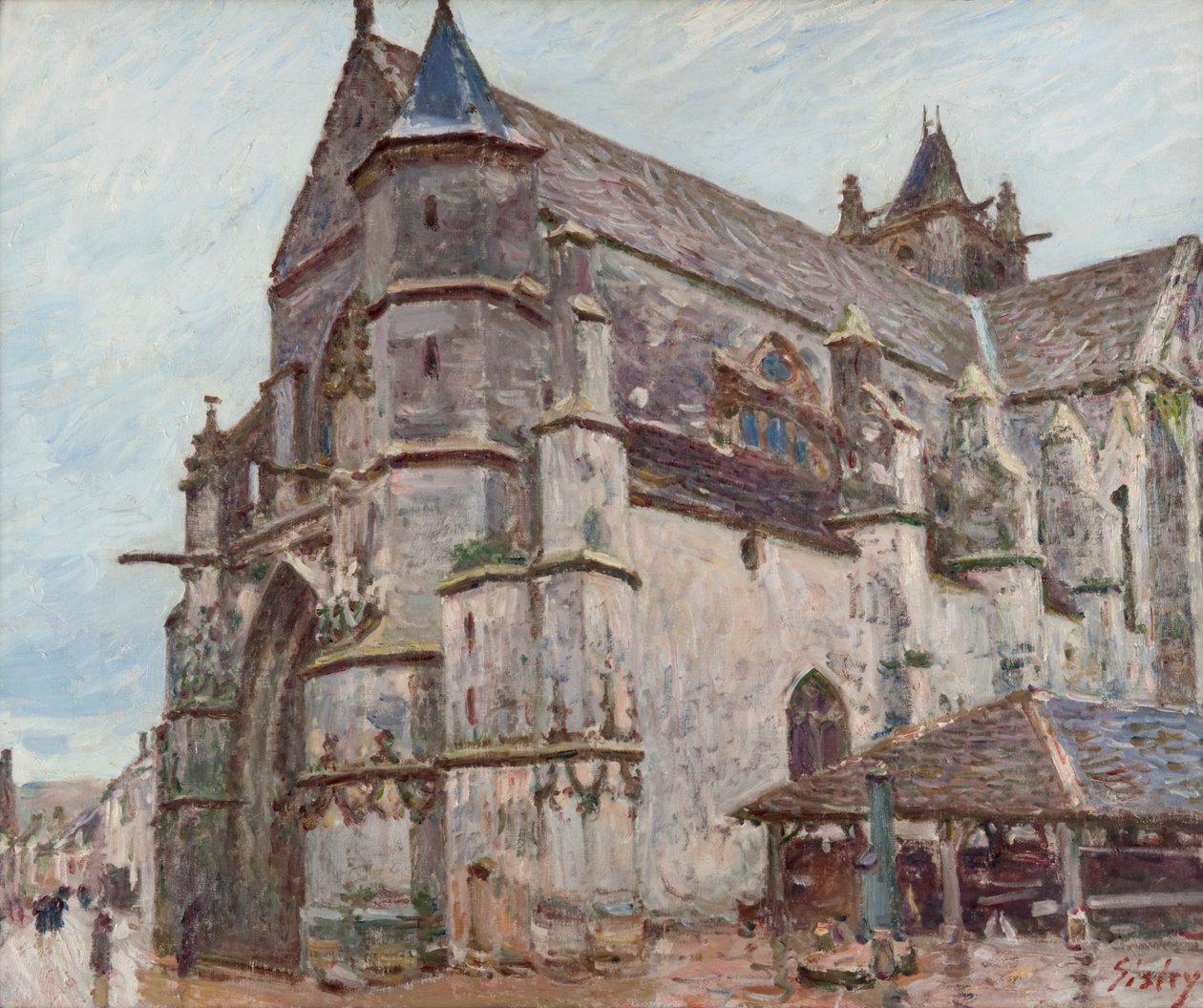 Vor Frue af Moret im Morgenregen af Alfred Sisley