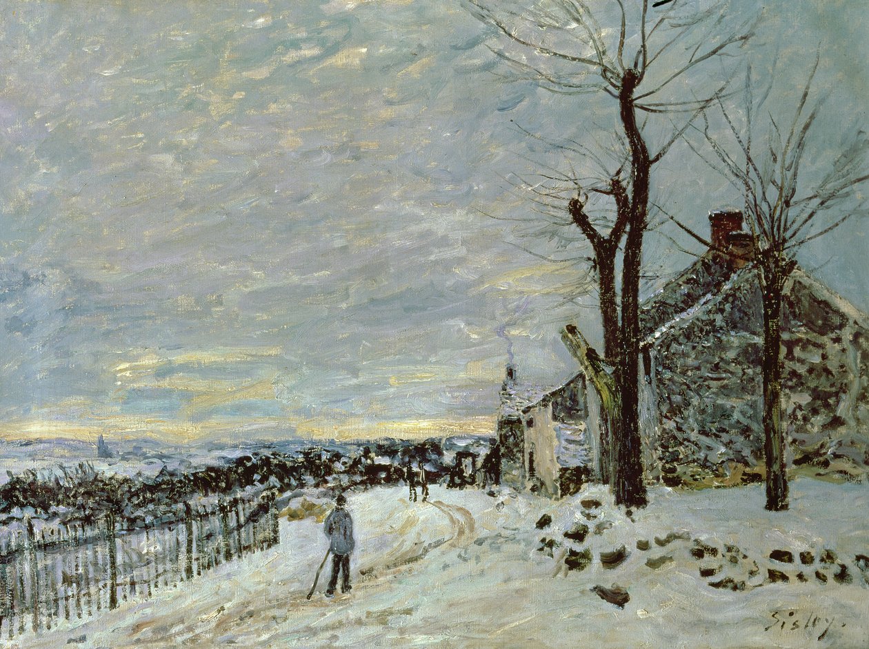 Sne ved Veneux-Nadon, ca. 1880 af Alfred Sisley