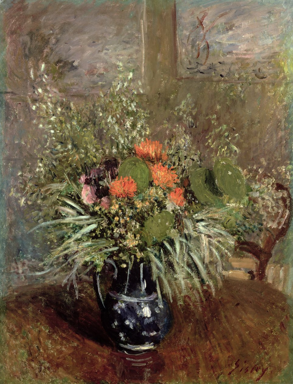 Stilleben af vilde blomster af Alfred Sisley