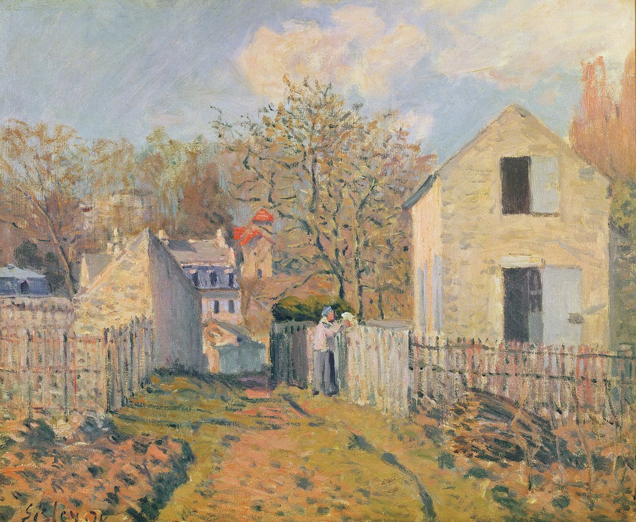 Nabolandsby, 1872 af Alfred Sisley