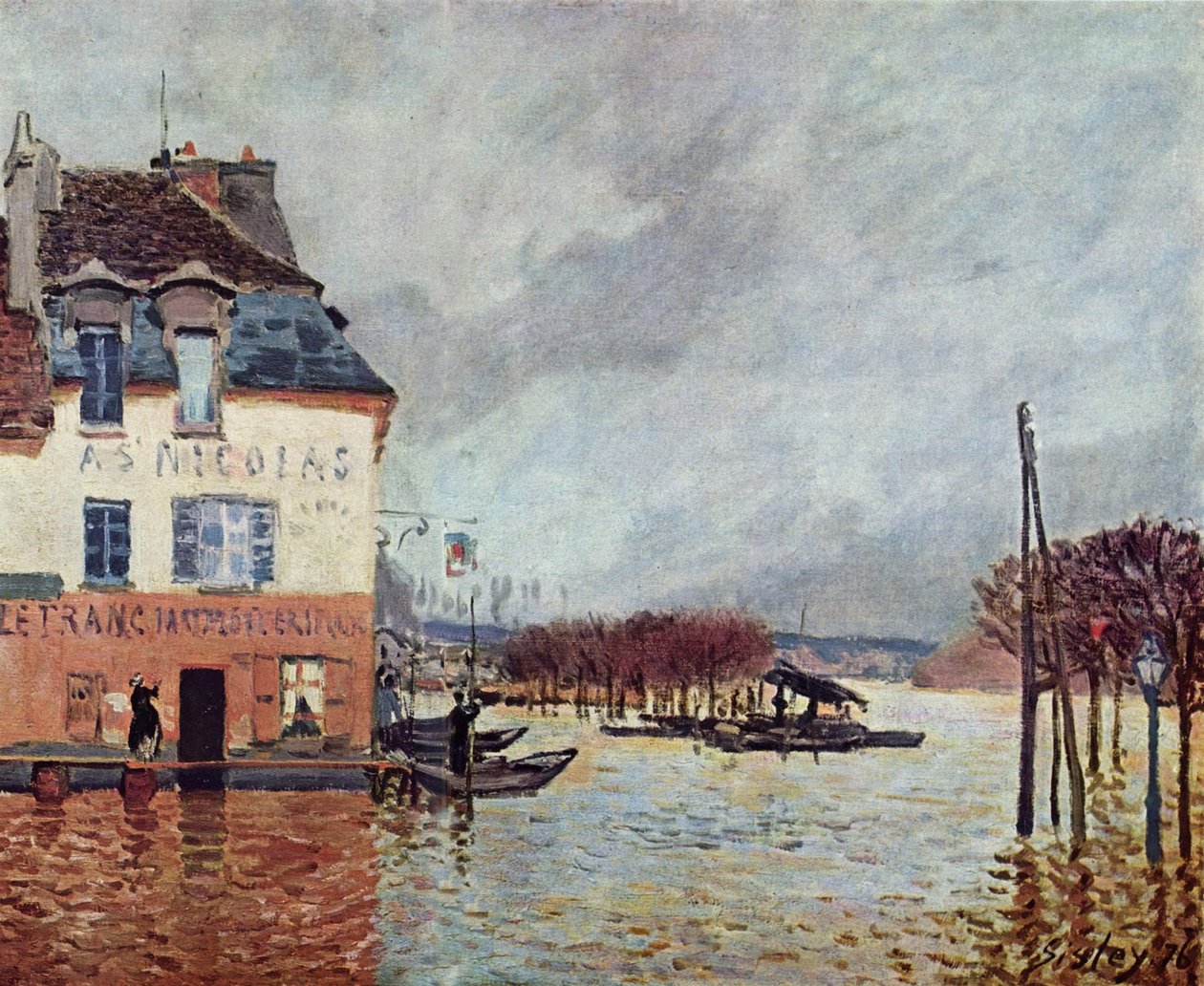 Oversvømmelse i Port Marly af Alfred Sisley