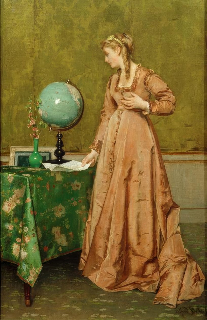 A.Stevens, The Globe eller News langvejs fra af Alfred Emile Stevens