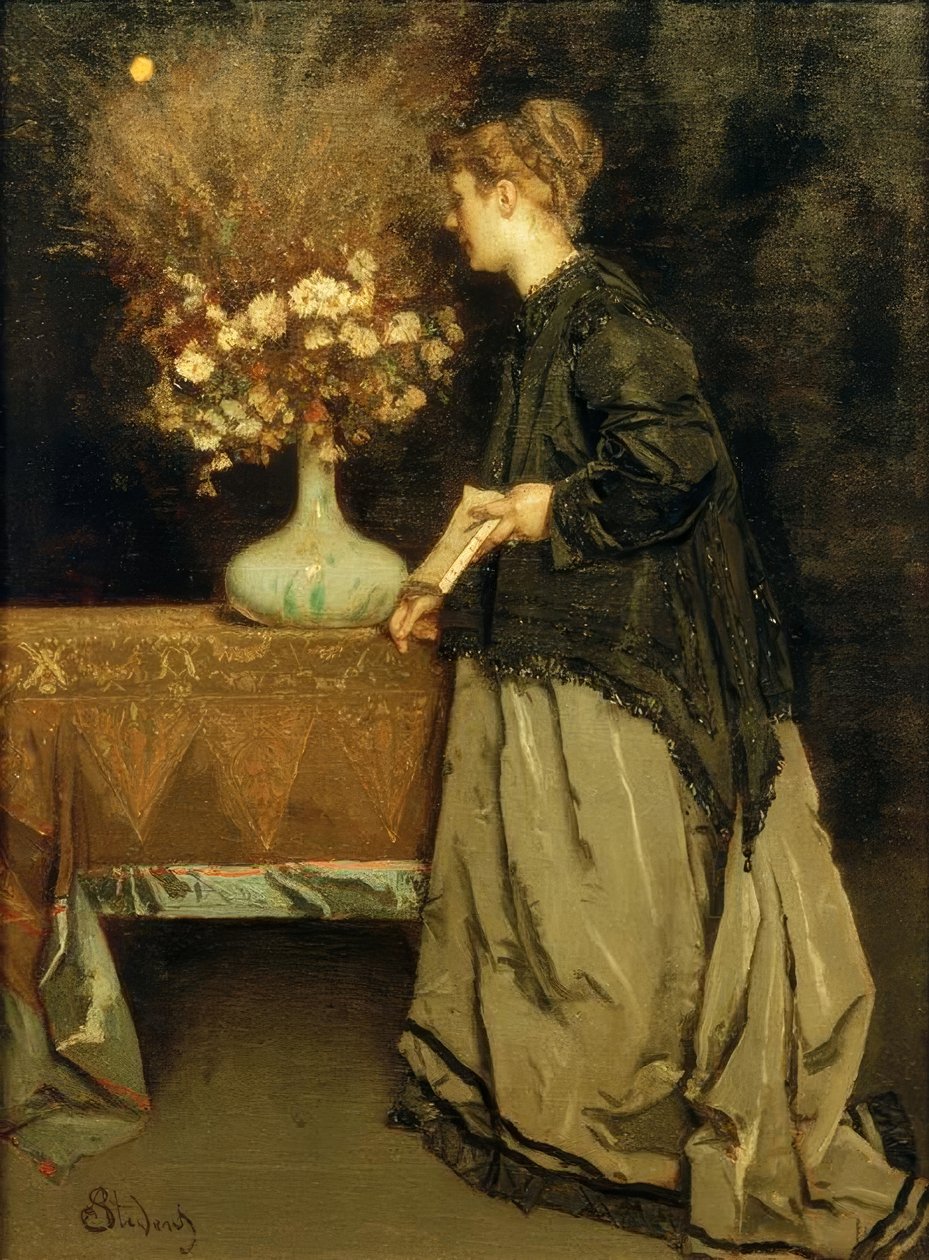 A.Stevens, Herbstblumen af Alfred Emile Stevens