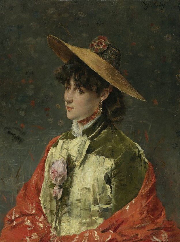 Kvinde i halmhat af Alfred Emile Stevens