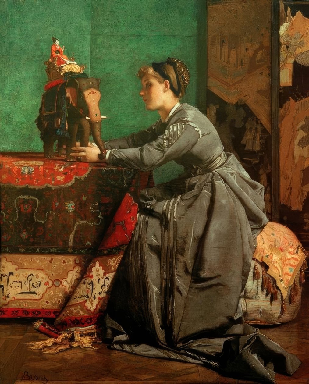 Indien i Paris af Alfred Emile Stevens