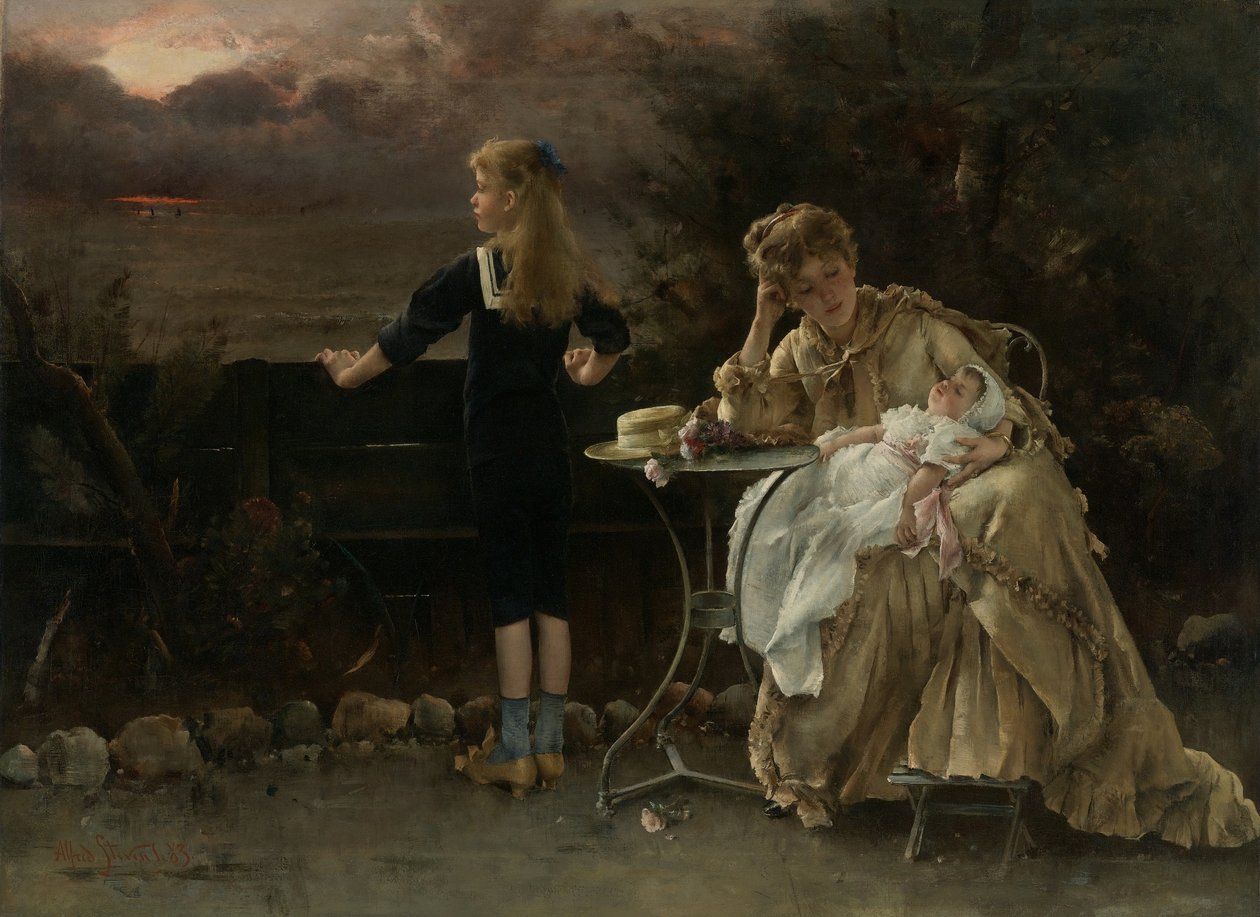 Mor og hendes børn af Alfred Emile Stevens