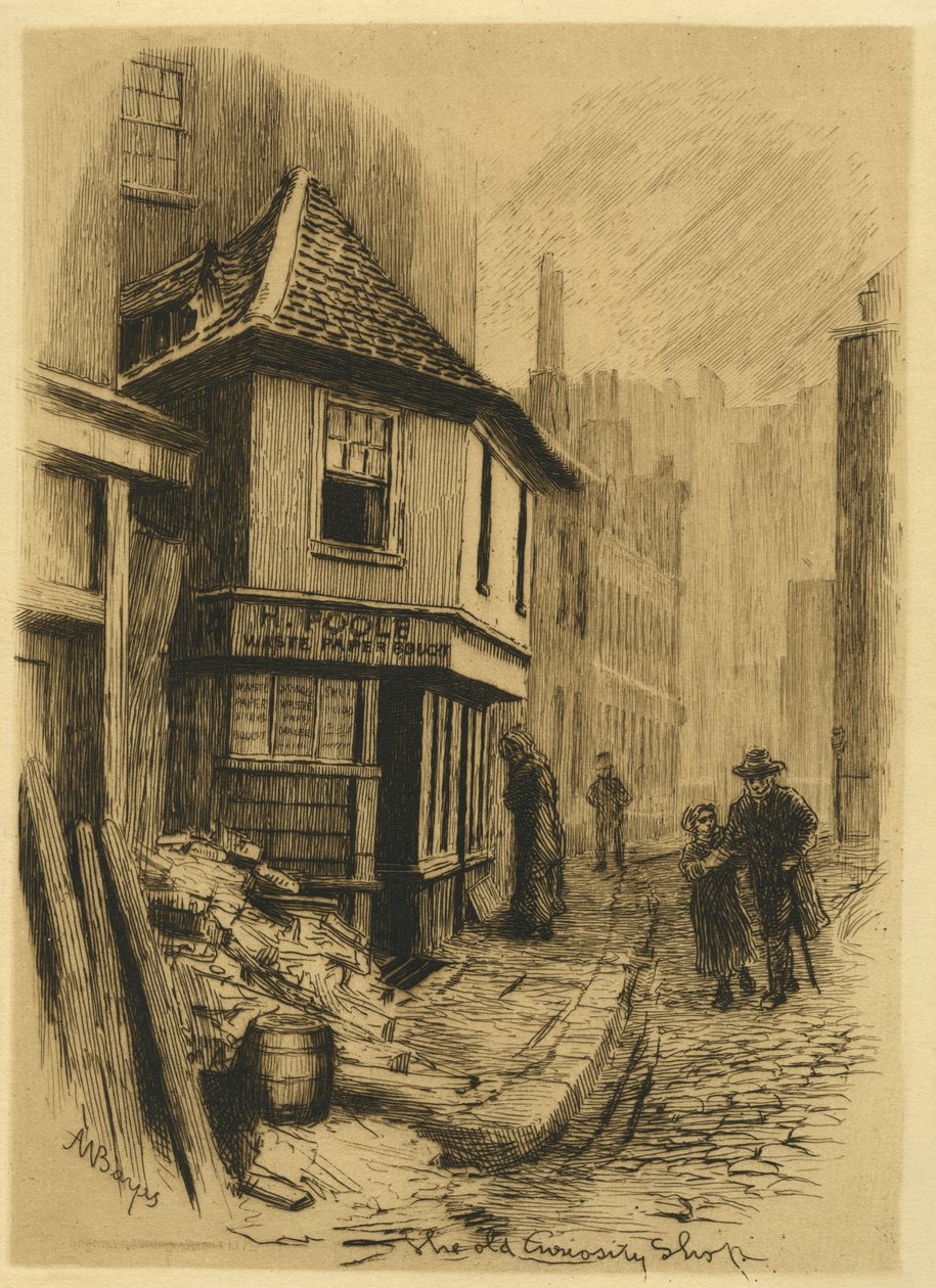 The Old Curiosity Shop, fra English Etchings, vol. V, pl. 5, 1885 af Alfred Walter Bayes