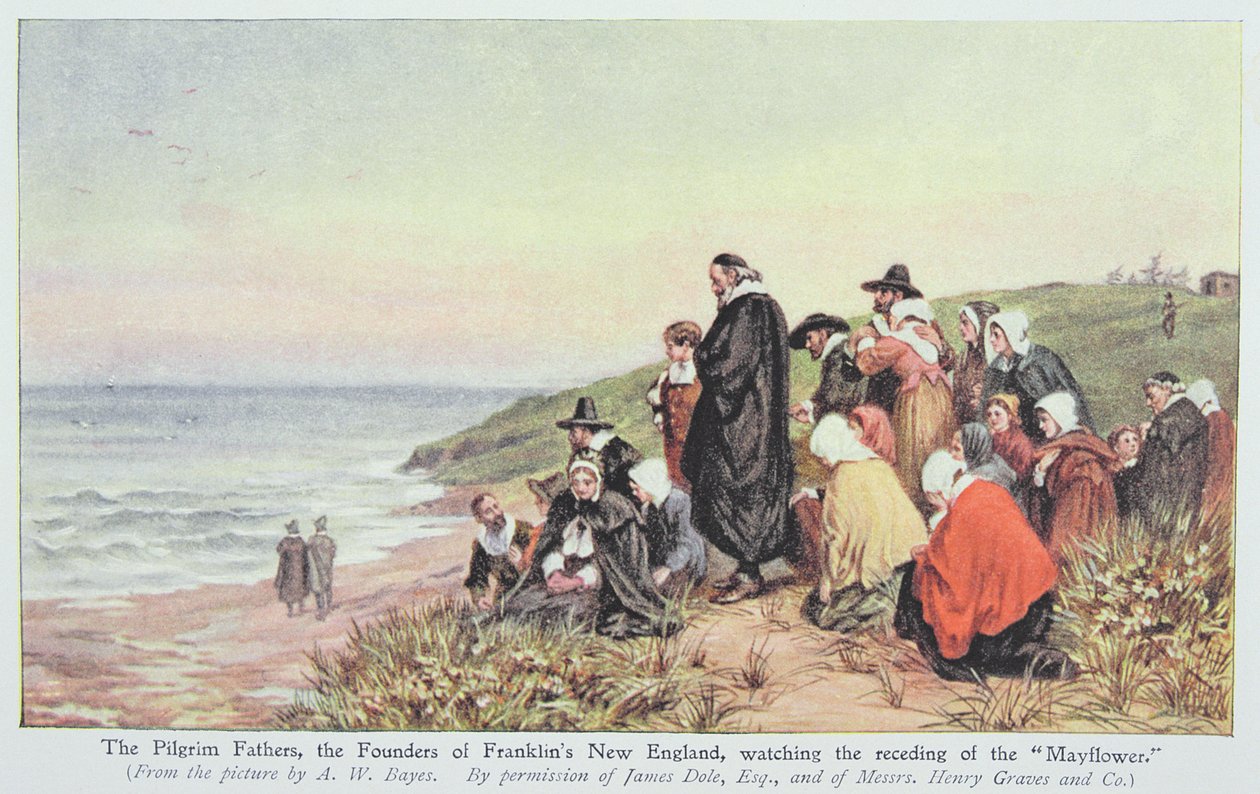 Pilgrimsfædrene, grundlæggerne af Franklins New England, ser tilbagegangen af 