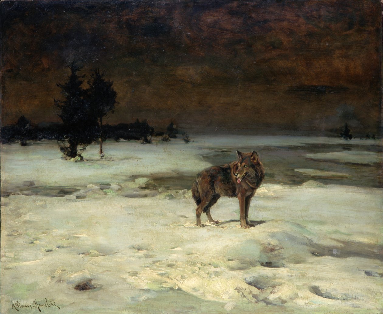 Fri og Alene, ca. 1900 af Alfred von Wierusz Kowalski
