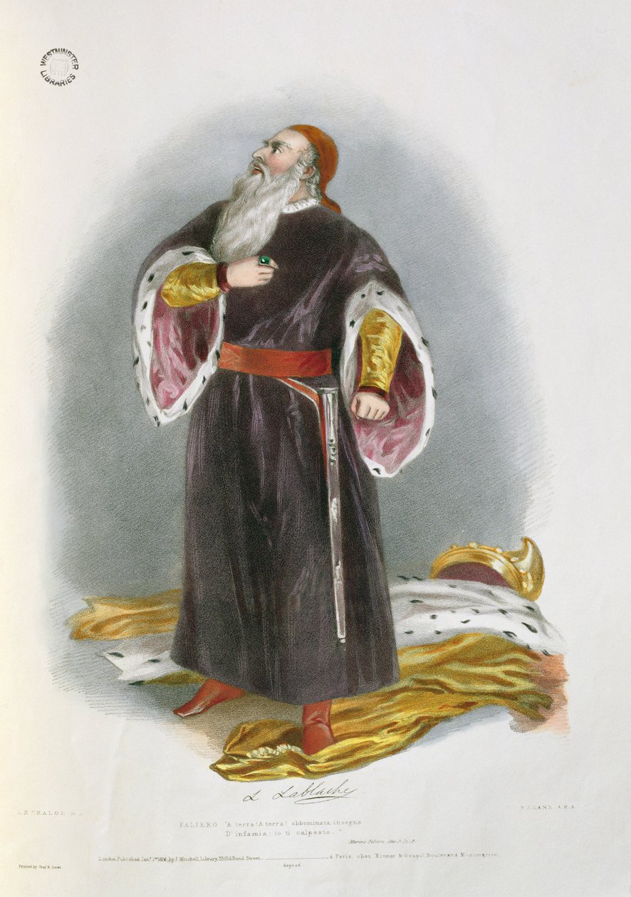 Luigi Lablache (1794-1858) som Faliero i Marino Faliero, fra 