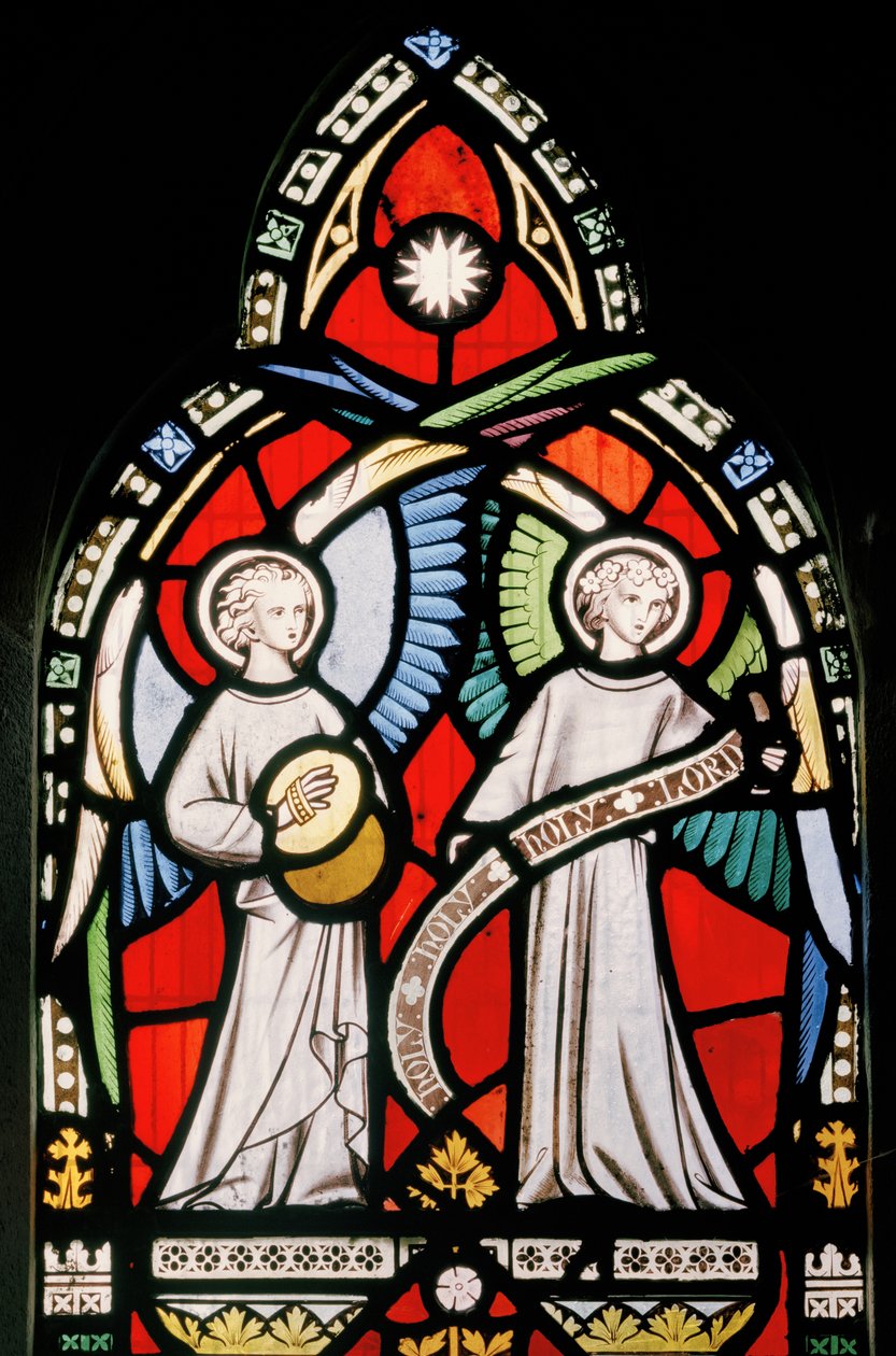 Musical Angels, 1857 (farvet glas) af Alfred Bell
