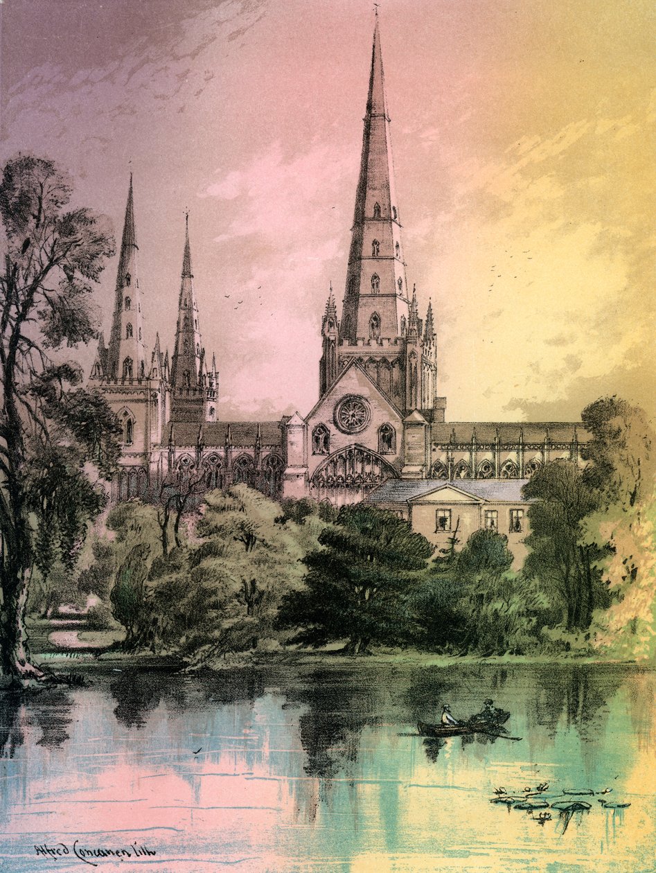 Lichfield Cathedral, Staffordshire, c1870 af Alfred Concanen