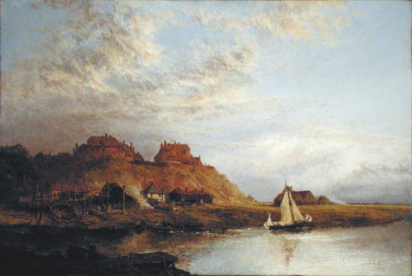 Skibsbyggeri ved Rye af Alfred Dawson