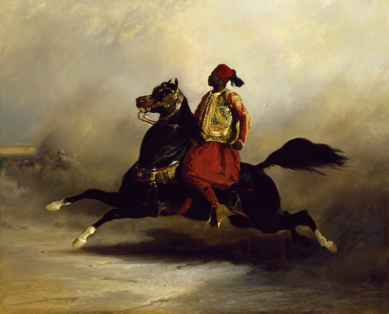 Nubisk rytter i galop af Alfred Dedreux