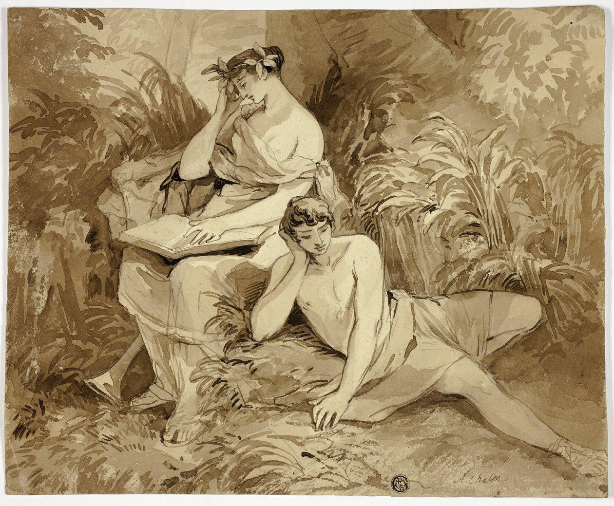 Muse og digter af Alfred Edward Chalon