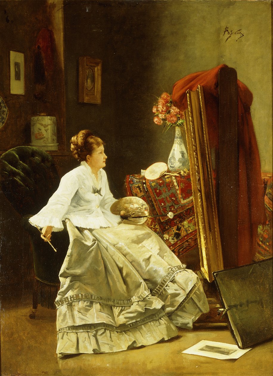 Kunstner på arbejde af Alfred Emile Stevens