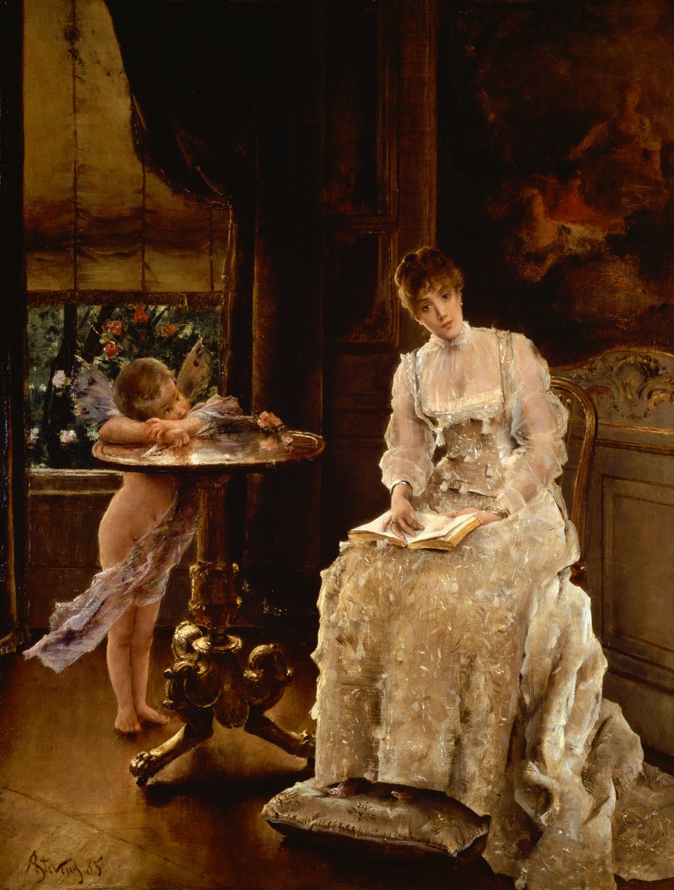 Dagdrøm (olie) af Alfred Emile Stevens