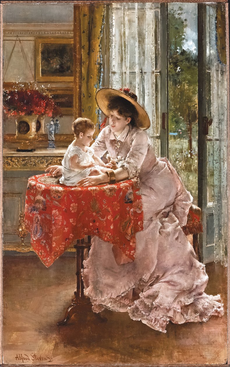Den tilfredse Moder, 1872 af Alfred Emile Stevens