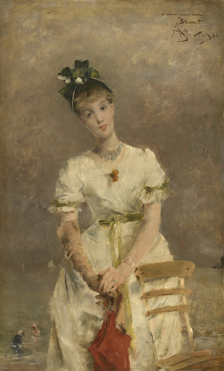 Ung kvinde ved havet, 1886 af Alfred Emile Stevens
