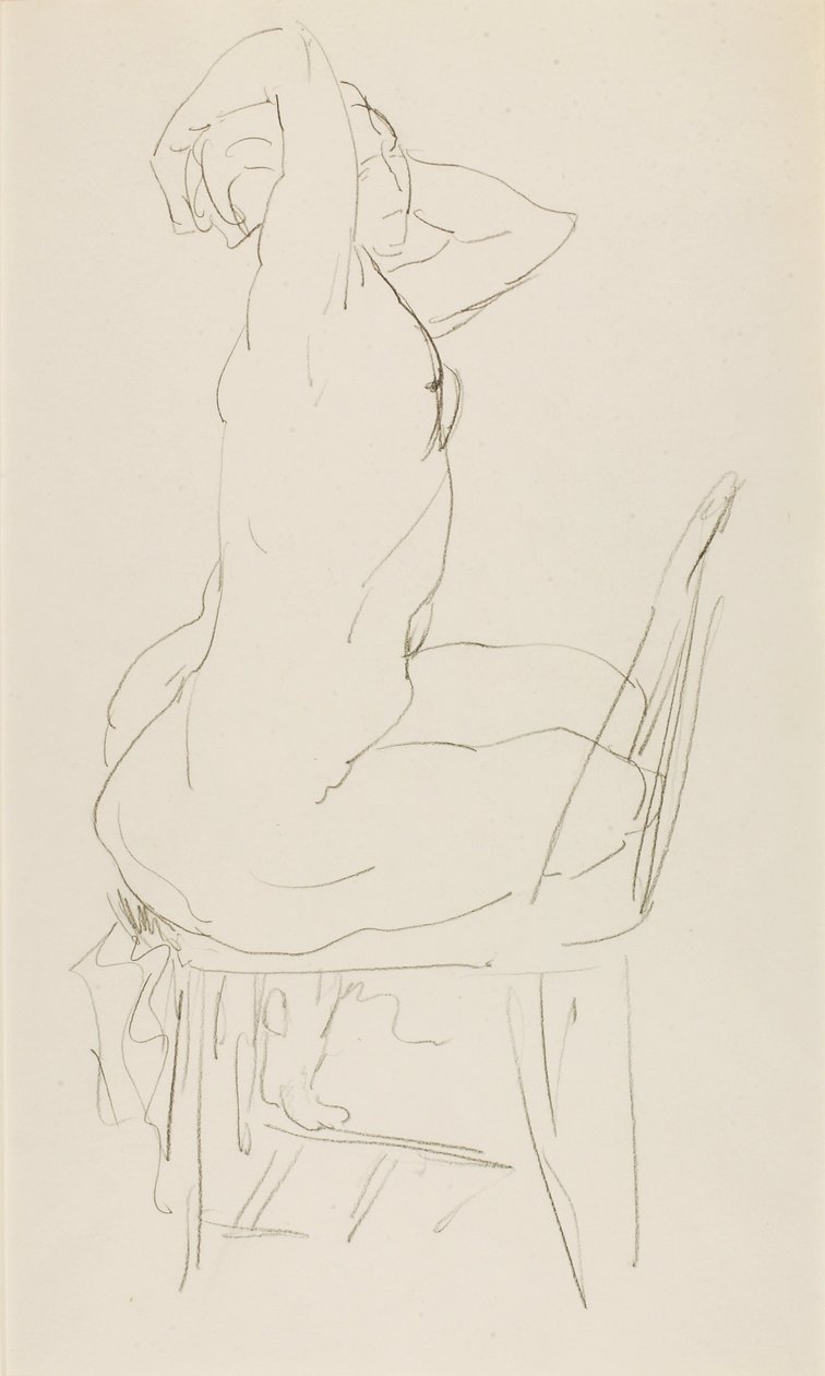 Siddende nøgen af Alfred H. Maurer
