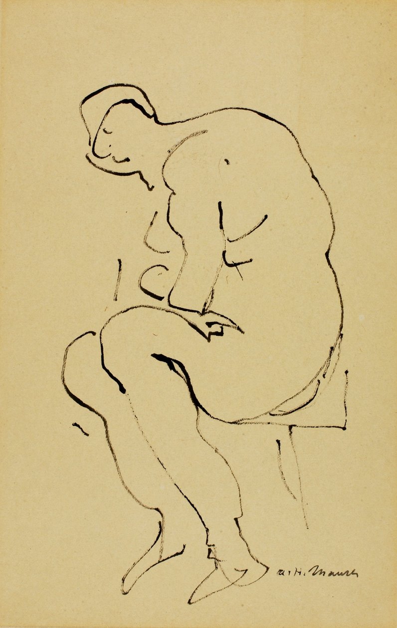 Siddende nøgen af Alfred H. Maurer