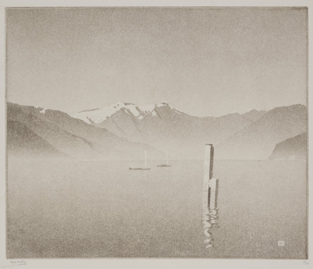 Comosøen (akvatint) af Alfred Hartley
