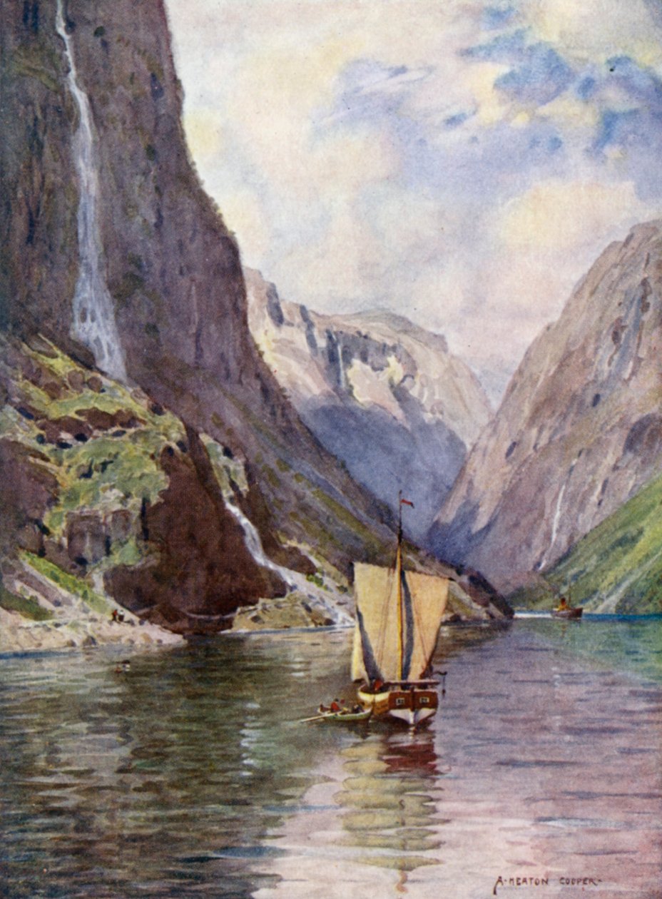 Gudvangen, Sogne Fjord af Alfred Heaton Cooper