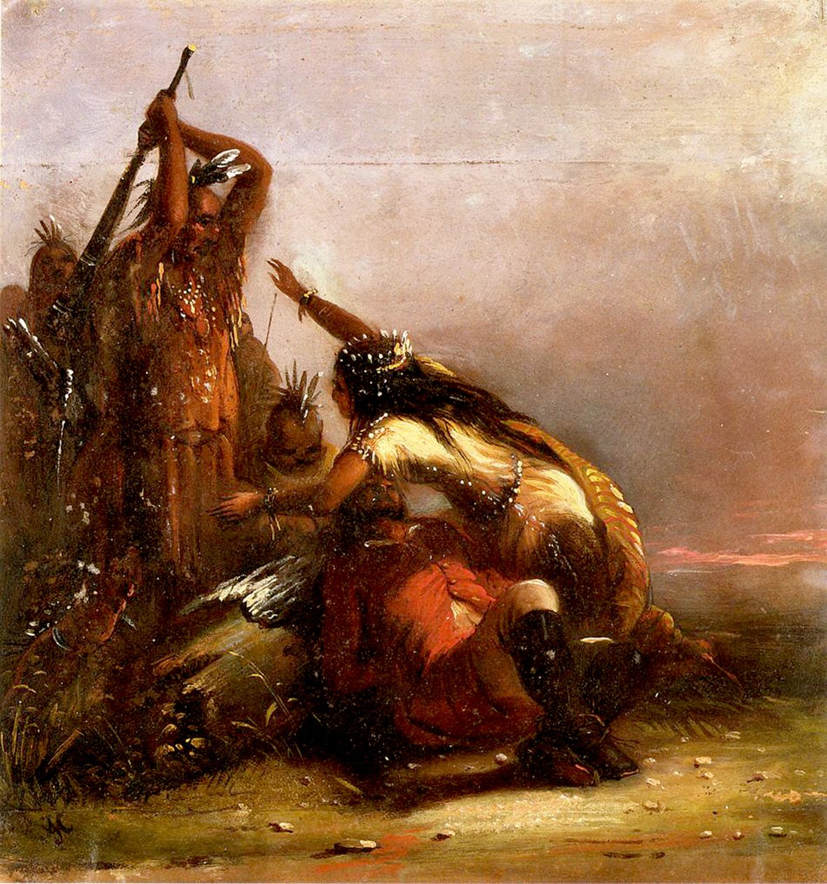 Pocahontas (olie på papir) af Alfred Jacob Miller