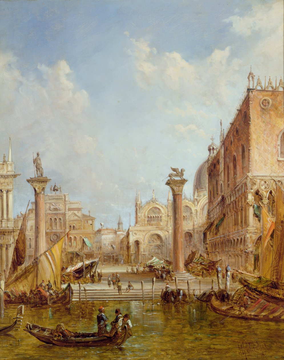 Markussøjlen i Venedig af Alfred Pollentine