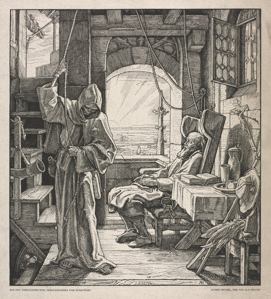 Dødedansen: Døden som en ven af Alfred Rethel
