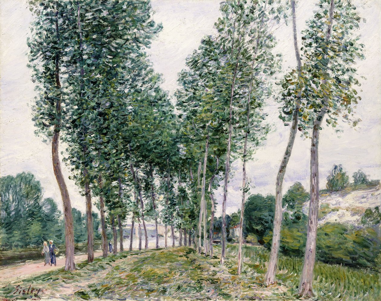 Alley of Poplars langs Loing, 1892 af Alfred Sisley