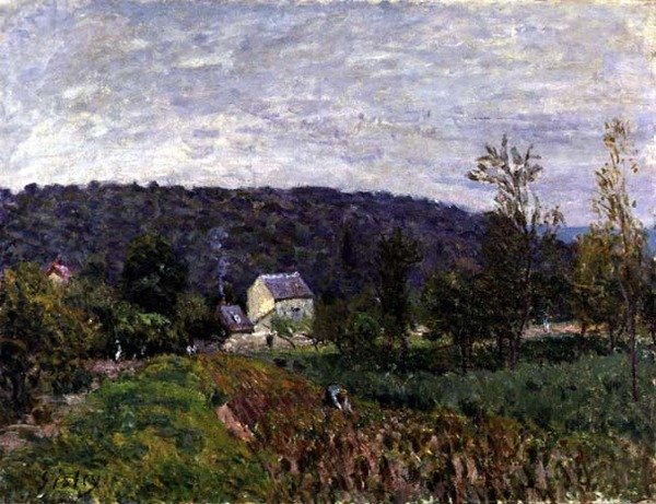 Efterårsaften i udkanten af Paris af Alfred Sisley