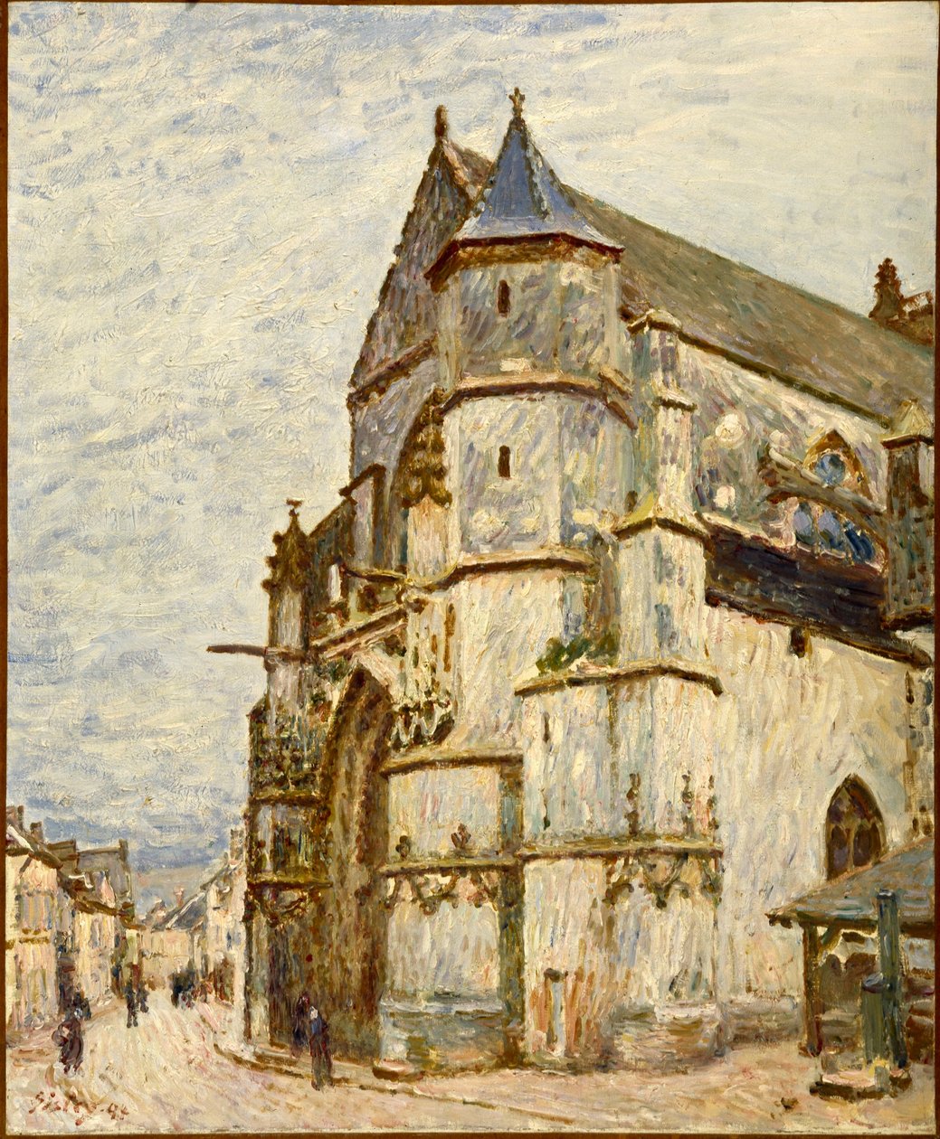 Kirken i Moret efter regnen af Alfred Sisley