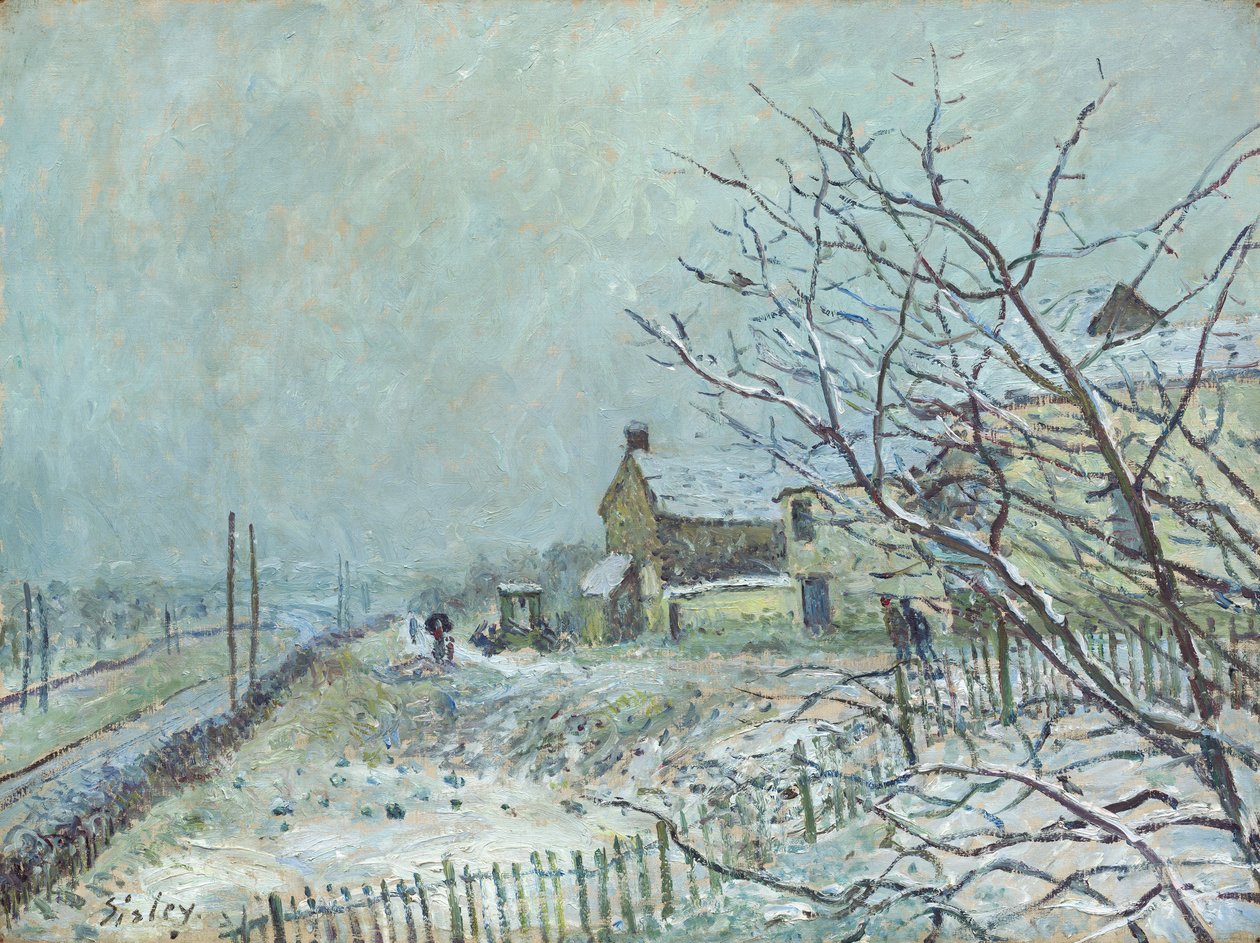 Første sne ved Veneux-Nadon, 1878 af Alfred Sisley
