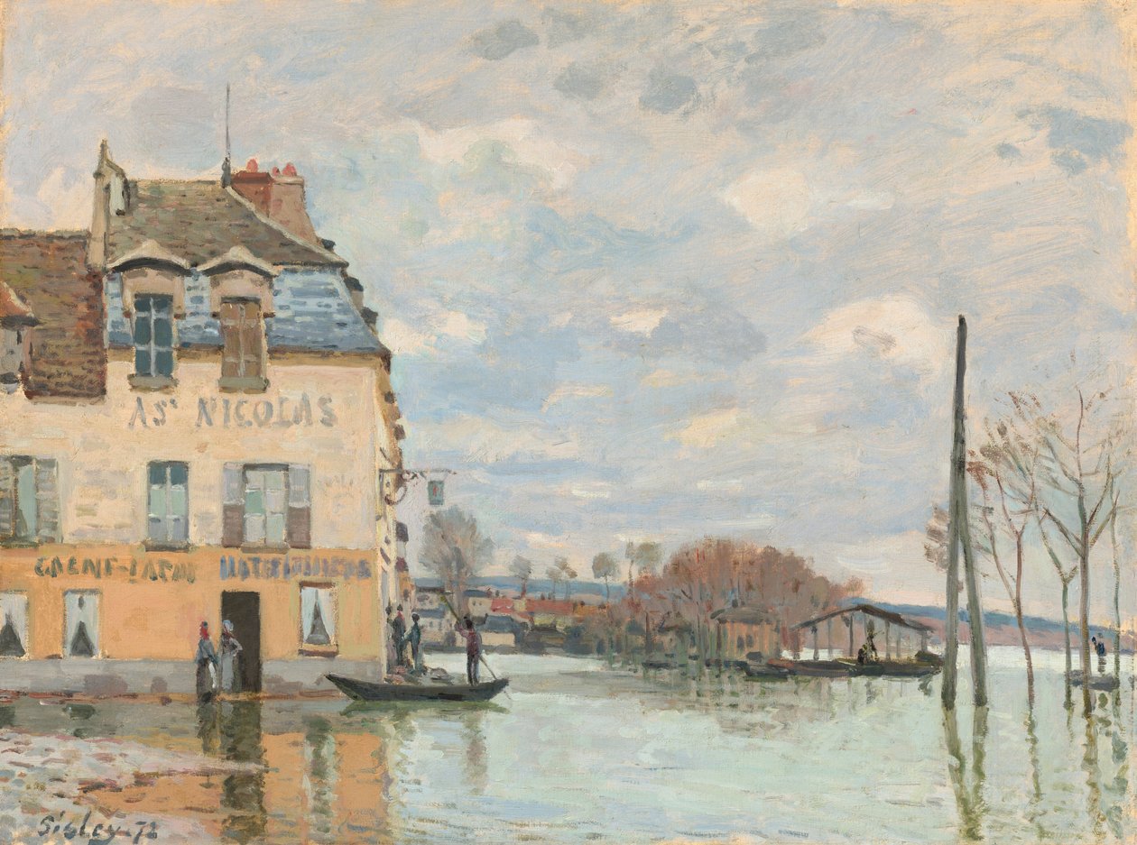 Oversvømmelse ved Port-Marly af Alfred Sisley