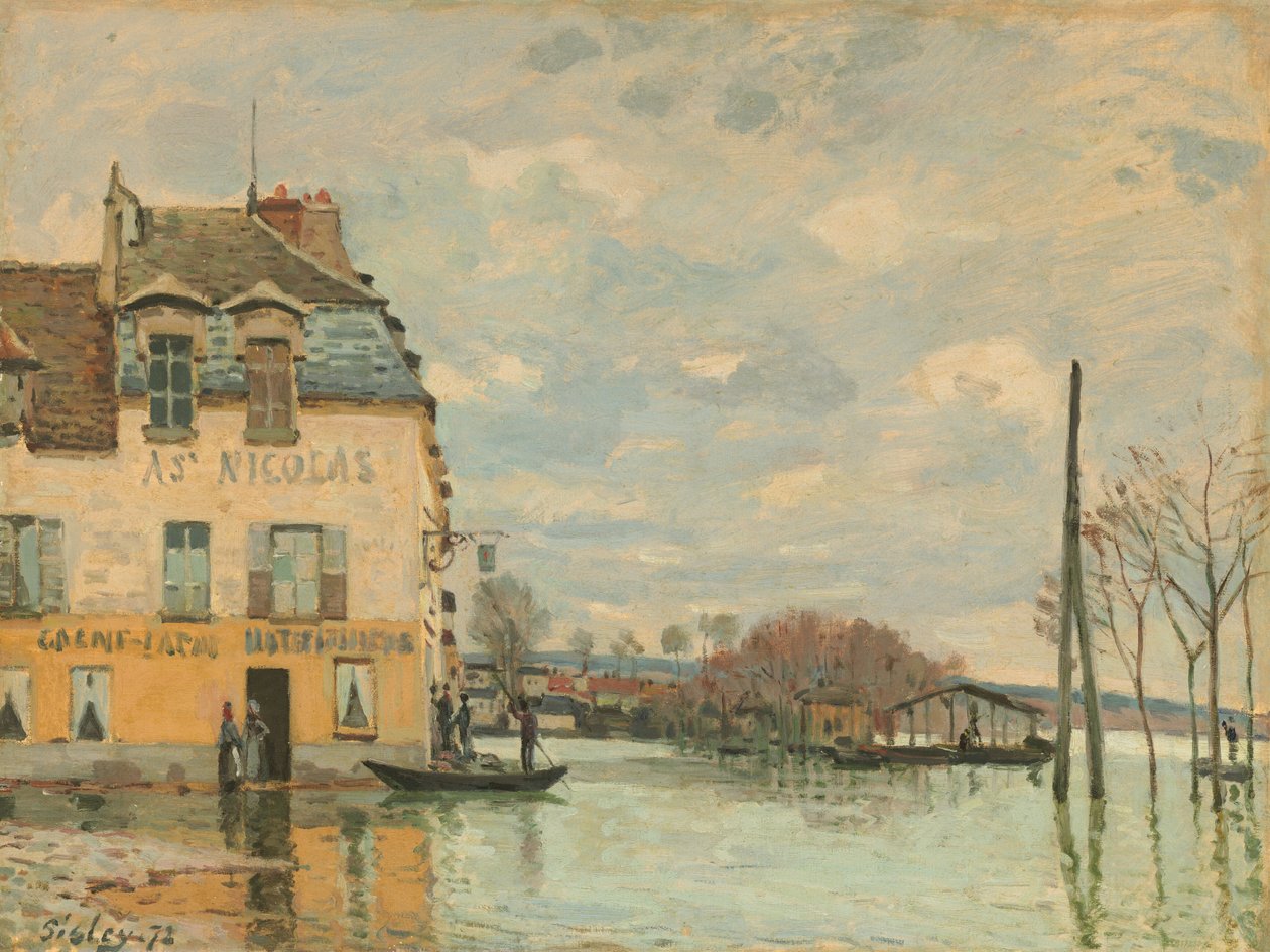 Oversvømmelse ved Port-Marly, 1872. af Alfred Sisley