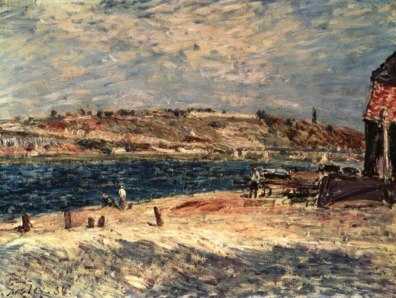 Flußufer i Saint-Mammes af Alfred Sisley