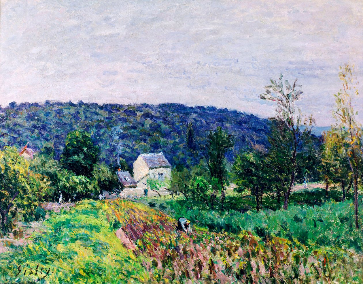 Bakker omkring Paris, 1879 af Alfred Sisley