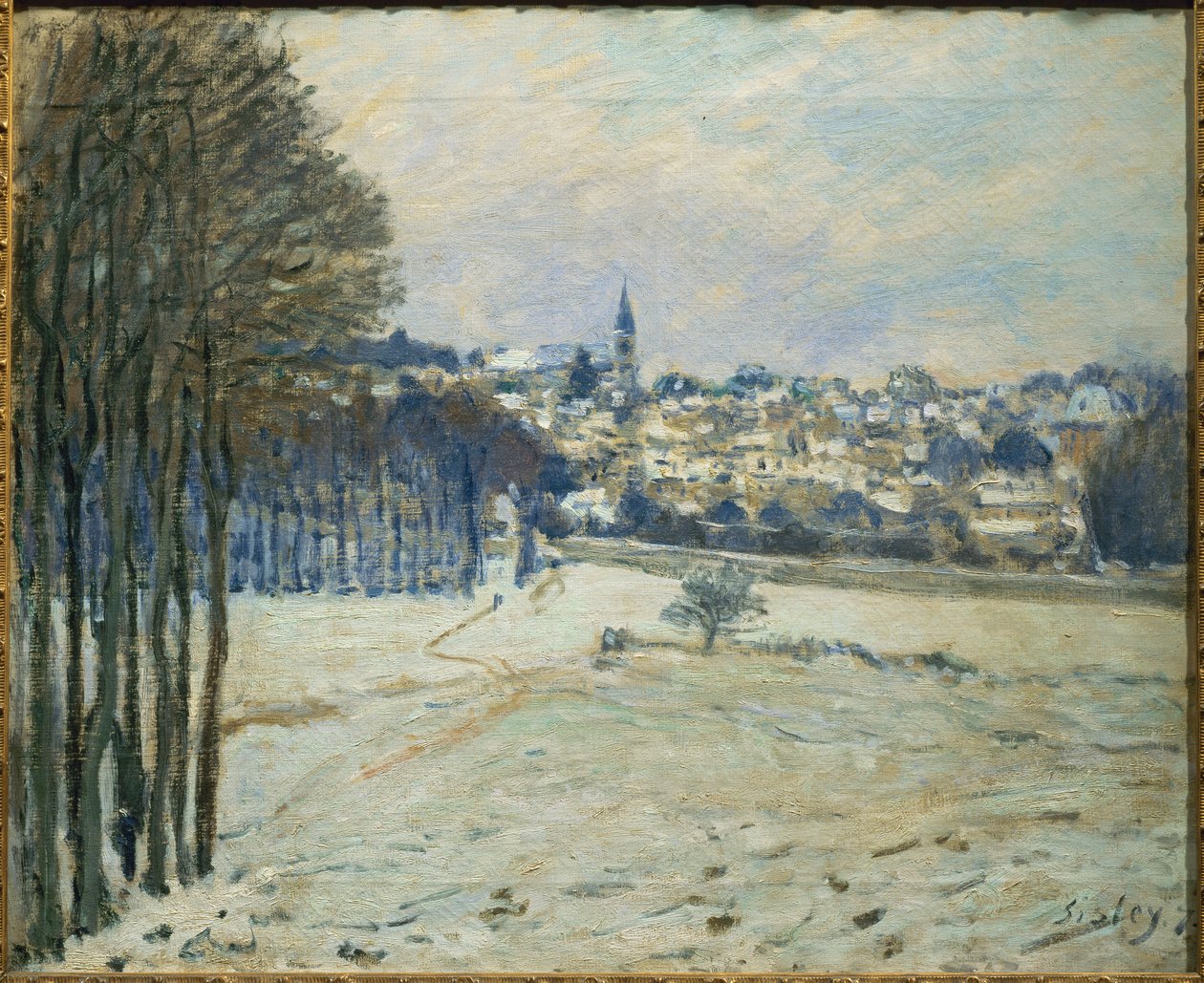 La neige a Marly-le-Roi ... (maleri på lærred) af Alfred Sisley