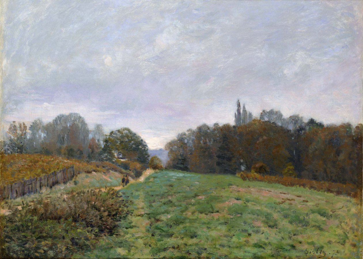 Landskab ved Louveciennes, 1873 af Alfred Sisley
