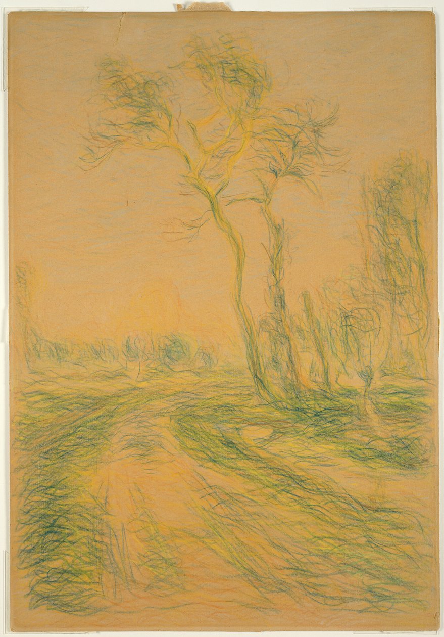 Landskab med træer af Alfred Sisley