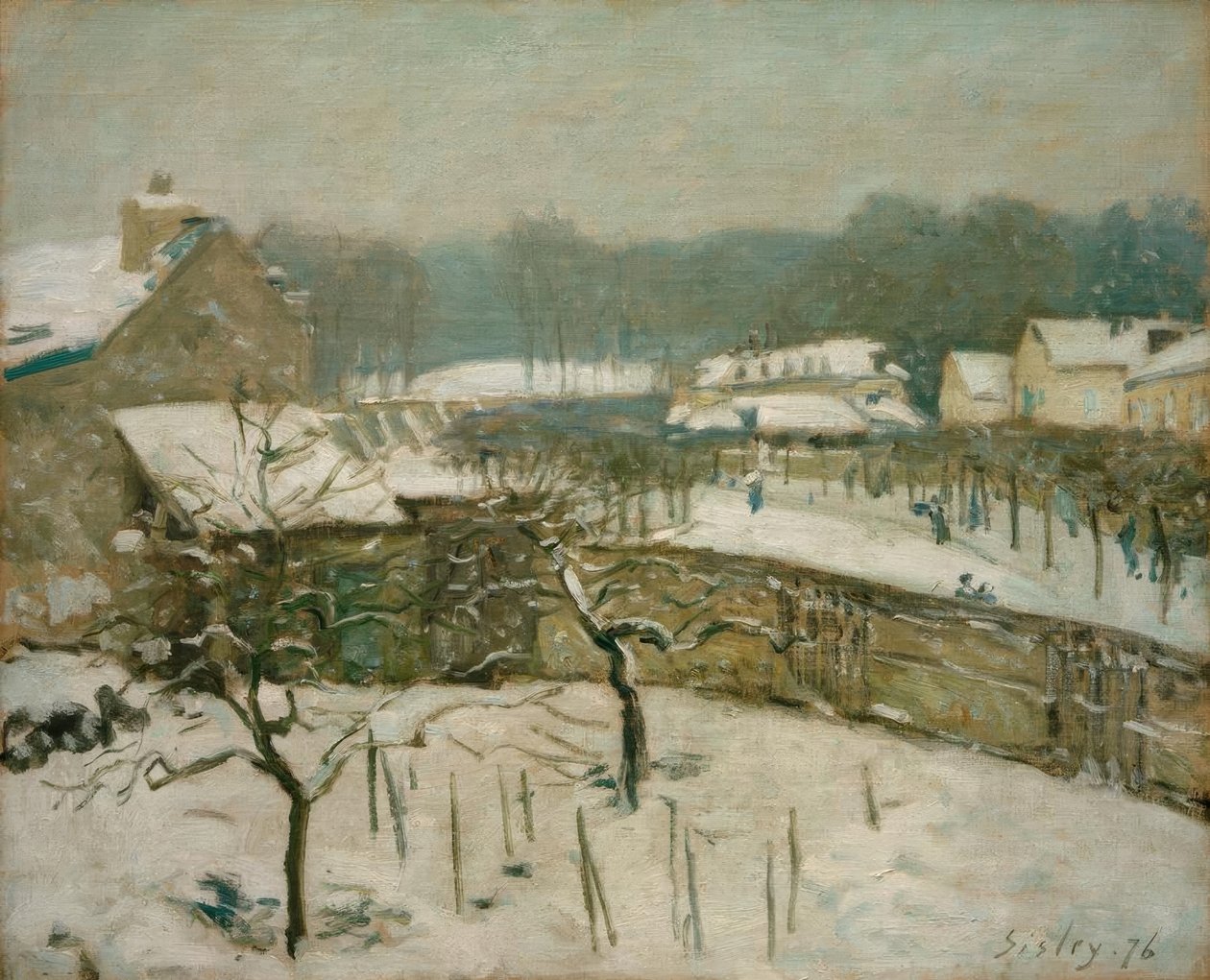 Louveciennes i sneen (snestemning i Marly) af Alfred Sisley