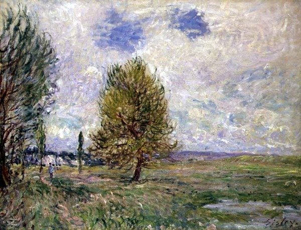 Plain at Veneux (olie på lærred) af Alfred Sisley