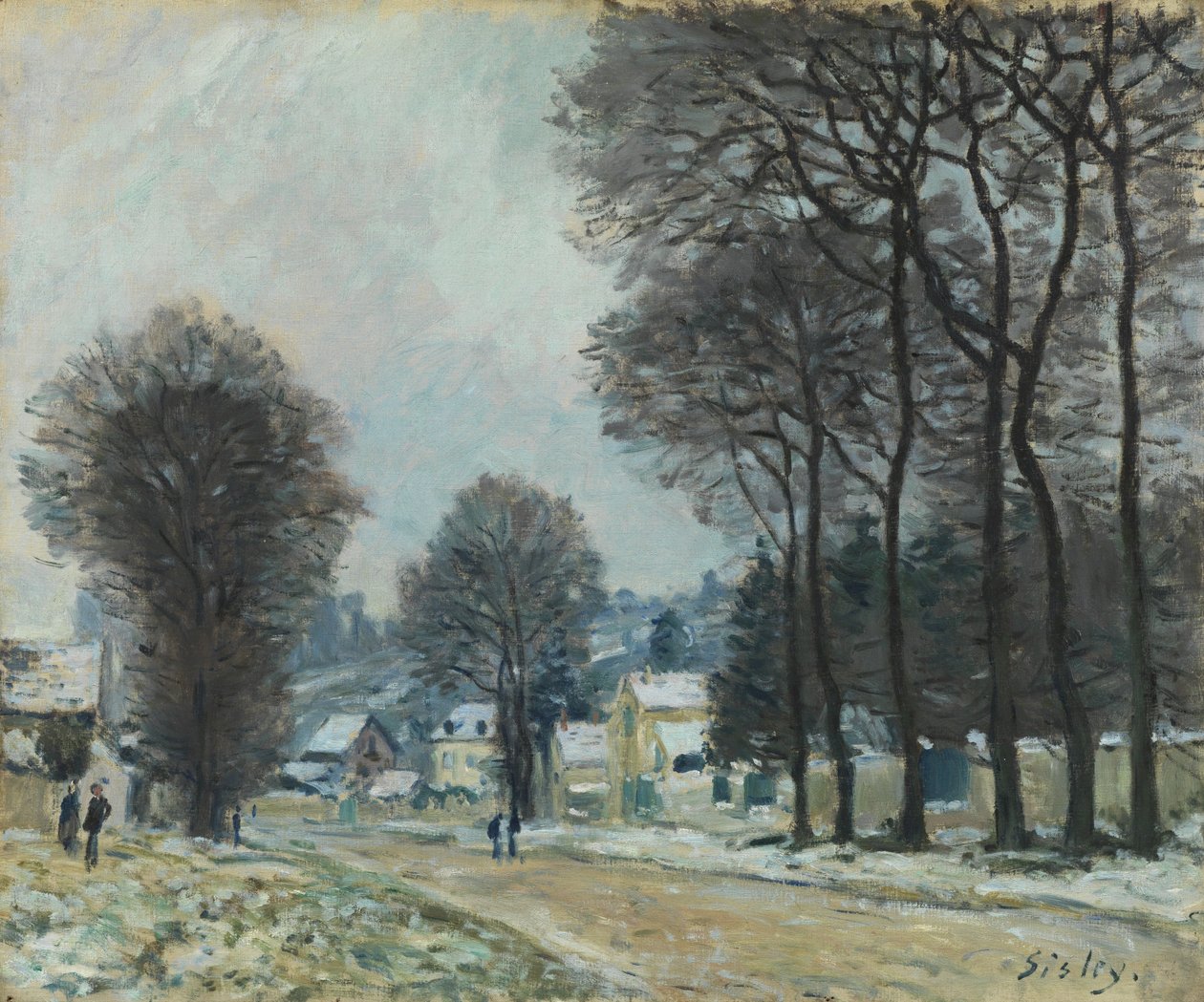 Sne ved Louveciennes, ca. 1874 af Alfred Sisley