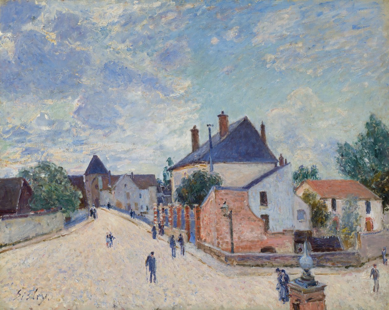 Gade i Moret, ca. 1890. af Alfred Sisley