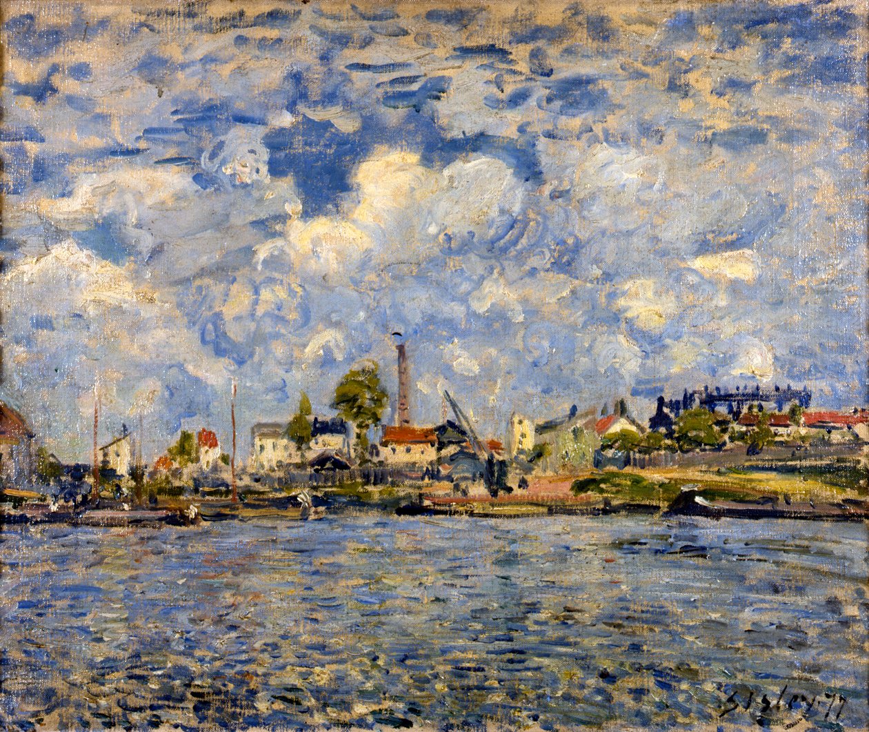 Seinen ved Point du Jour, 1877 af Alfred Sisley