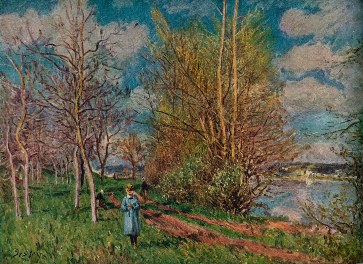 De små enge om foråret, c1880-1 af Alfred Sisley